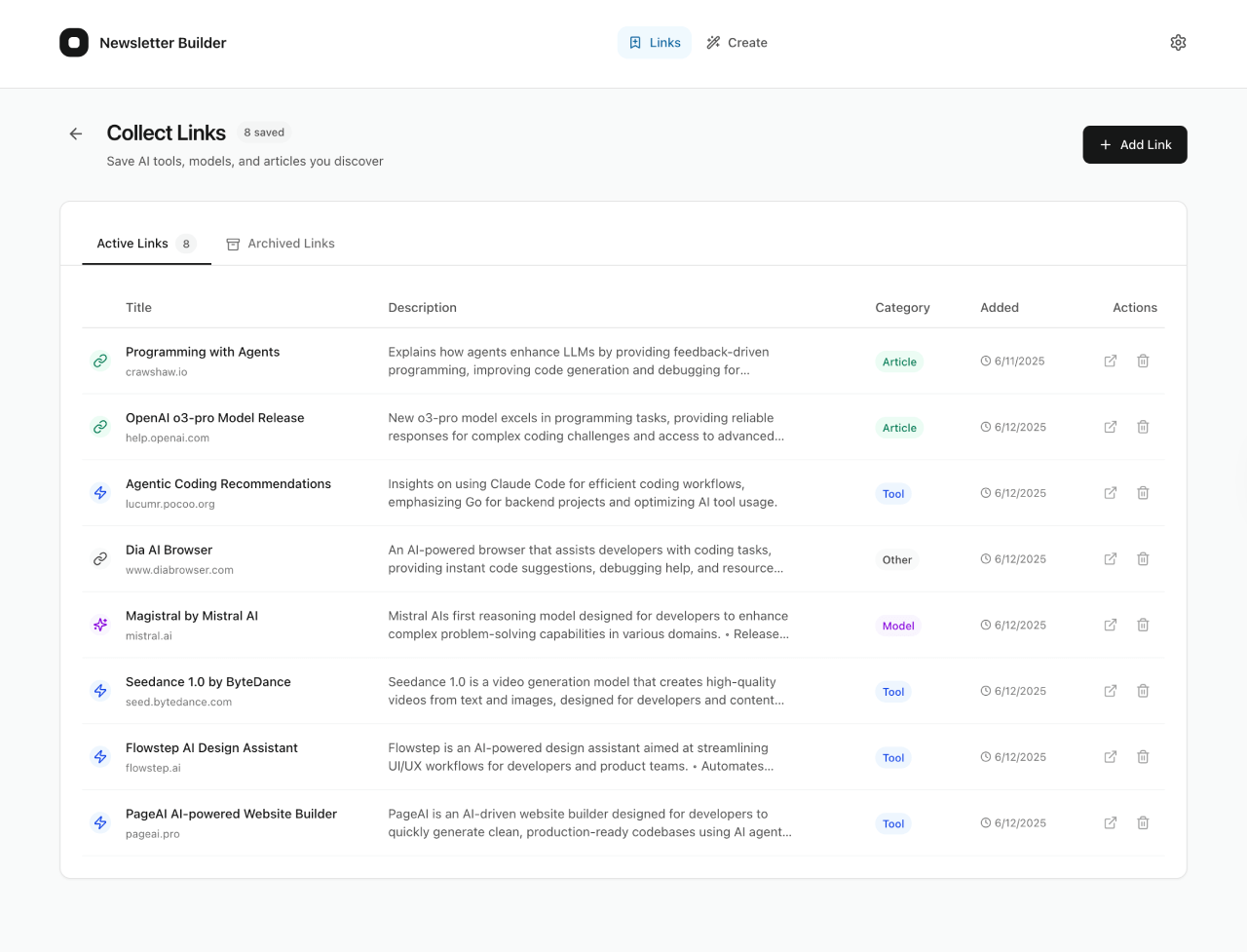 Newsletter Builder screenshot